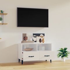 vidaXL telerikapp, kõrgläikega valge, 80 x 36 x 50 cm, tehispuit hind ja info | TV alused | kaup24.ee