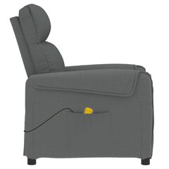 Откидывающееся массажное кресло vidaXL, темно-серая ткань цена и информация | Кресла в гостиную | kaup24.ee