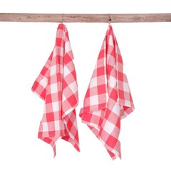 Köögirätikute komplekt Red Checks, 2 tk, 40x65 cm. цена и информация | Кухонные полотенца, рукавицы, фартуки | kaup24.ee