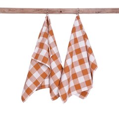 Köögirätikute komplekt Brown Checks, 2 tk, 40x65 cm. цена и информация | Кухонные полотенца, рукавицы, фартуки | kaup24.ee