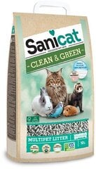 Kassiliiv SANICAT Clean & Green Cellulose, paberist ja tselluloosist, 10 l цена и информация | Наполнители для кошачьих туалетов | kaup24.ee