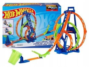 Võidusõidurada Hot Wheels Triple Loop Kit hind ja info | Poiste mänguasjad | kaup24.ee