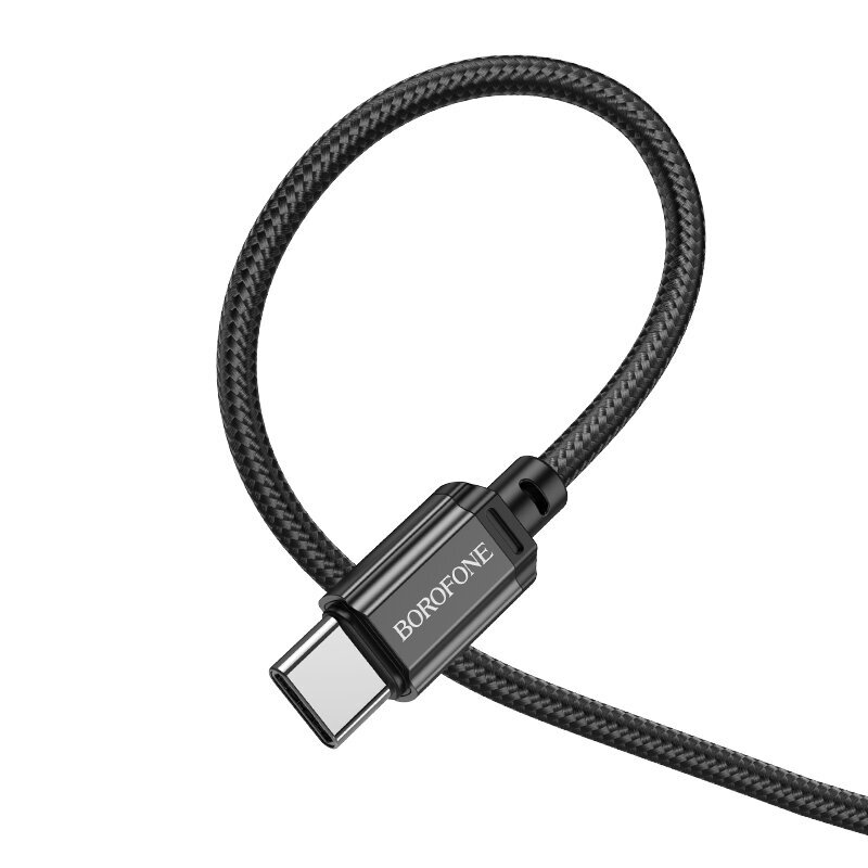 Borofone kaabel BX87 Sharp - USB tüüp C - 3A 1 meeter must hind ja info | Mobiiltelefonide kaablid | kaup24.ee