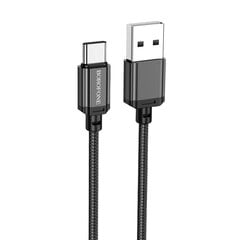 Borofone kaabel BX87 Sharp - USB tüüp C - 3A 1 meeter must kaina ir informacija | Mobiiltelefonide kaablid | kaup24.ee