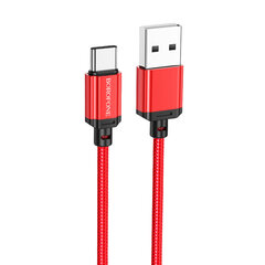 Borofone kaabel BX87 Sharp - USB tüüp C - 3A 1 meeter punane kaina ir informacija | Mobiiltelefonide kaablid | kaup24.ee