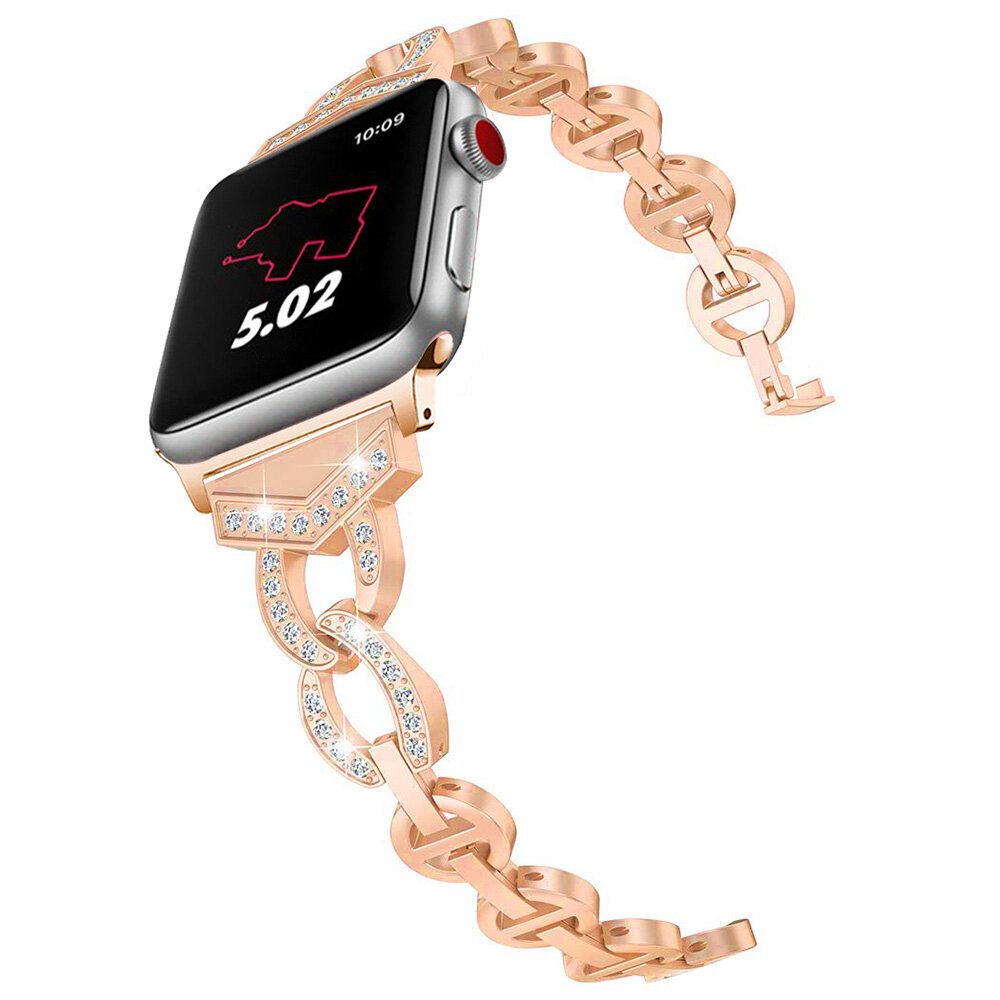 Kellarihm Apple Watchile 42/44/45mm D3 roosa kuld hind ja info | Nutikellade ja nutivõrude tarvikud | kaup24.ee