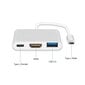 Adapter - C-tüüpi HDMI 4K*2K, USB, C-tüüpi USB - metallist 0,25 meetrit valge hind ja info | USB jagajad, adapterid | kaup24.ee