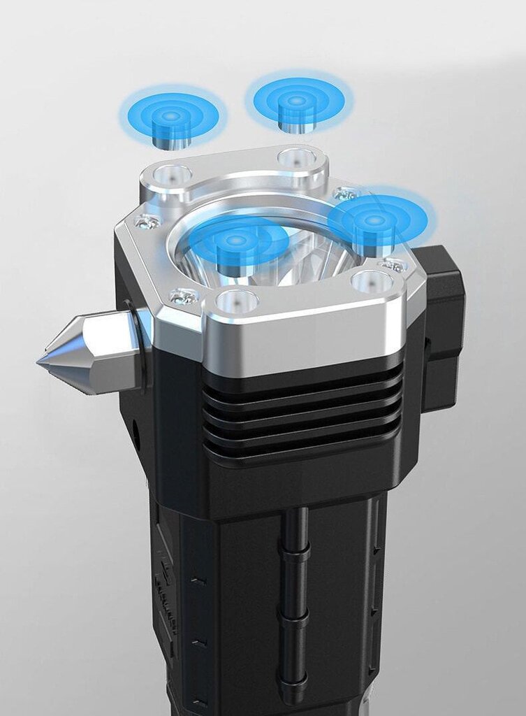 LED Taskulamp LT2 pääste (haamer, rihmalõikur, magnet) veekindel hõbe hind ja info | Taskulambid, prožektorid | kaup24.ee