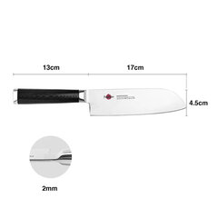 Fissman damaskuse santoku nuga Kensei Mushashi, 17 cm цена и информация | Ножи и аксессуары для них | kaup24.ee