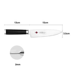 Fissman дамасский поварской нож Kensei Mushashi, 15 см цена и информация | Ножи и аксессуары для них | kaup24.ee