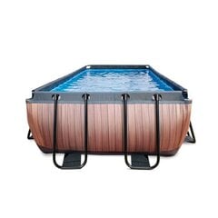 Каркасный бассейн Exit Wood, 540x250, с песочный фильтром, коричневый цена и информация | Бассейны | kaup24.ee