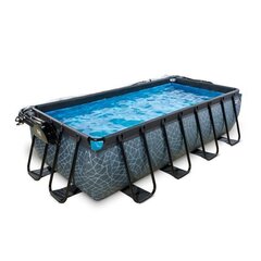 Каркасный бассейн Exit Stone с крышей и песковым фильтром, 400x200 см, серый цена и информация | Бассейны | kaup24.ee