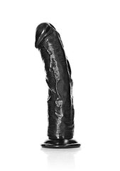Изогнутый реалистичный фаллоимитатор с присоской, 18 см, черный цвет цена и информация | Фаллоимитаторы | kaup24.ee