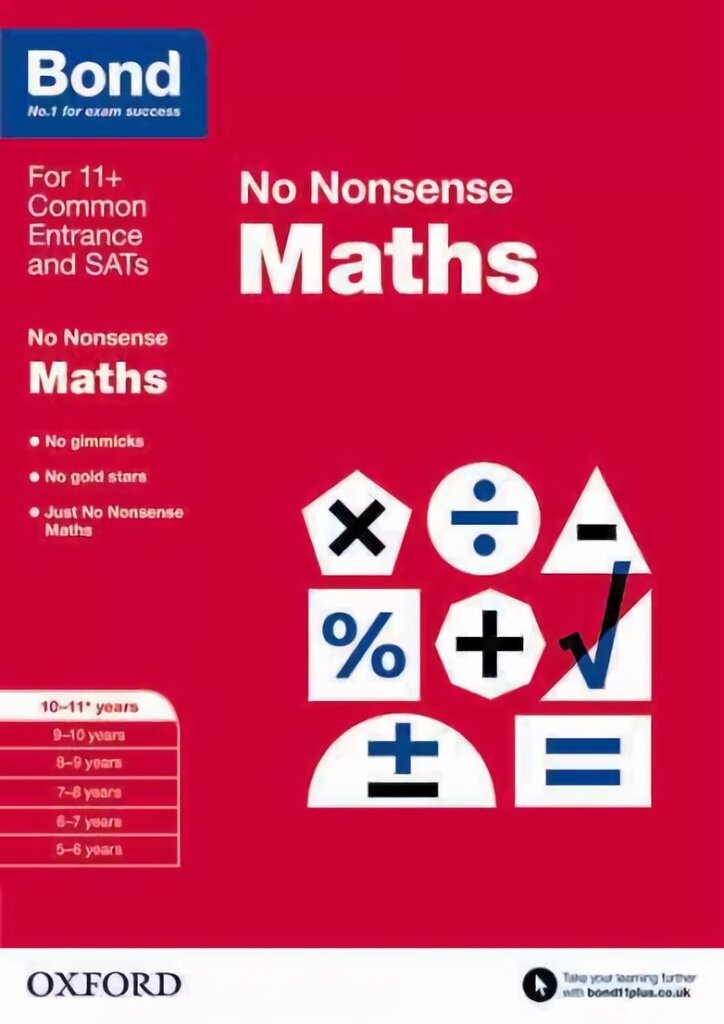 Bond: Maths: No Nonsense: 10-11plus years, 10-11 years цена и информация | Noortekirjandus | kaup24.ee