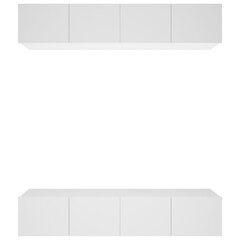 vidaXL telerikapid 4 tk, valge, 80 x 30 x 30 cm, tehispuit hind ja info | TV alused | kaup24.ee