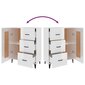 vidaXL puhvetkapp, kõrgläikega valge, 69,5 x 34 x 90 cm, tehispuit hind ja info | Elutoa väikesed kapid | kaup24.ee