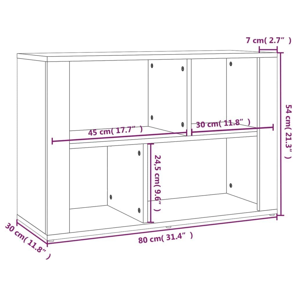 vidaXL puhvetkapp, hall Sonoma tamm, 80x30x54 cm, tehispuit цена и информация | Elutoa väikesed kapid | kaup24.ee