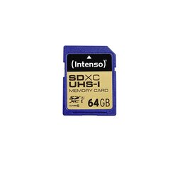 Карта памяти Intenso SDHC UHS-I 64GB CL10 цена и информация | Карты памяти для фотоаппаратов, камер | kaup24.ee