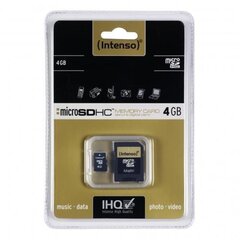 Mälukaart Intenso micro SDHC 4GB CL4 hind ja info | Intenso Mobiiltelefonid, foto-, videokaamerad | kaup24.ee