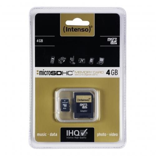 Mälukaart Intenso micro SDHC 4GB CL4 hind ja info | Mobiiltelefonide mälukaardid | kaup24.ee