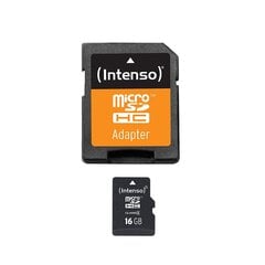 Mälukaart Intenso micro SDHC 16GB CL4 hind ja info | Intenso Mobiiltelefonid, foto-, videokaamerad | kaup24.ee