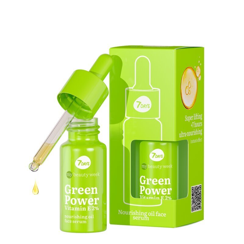 Näoseerum 7 Days Green Power, 20 ml цена и информация | Näoõlid, seerumid | kaup24.ee