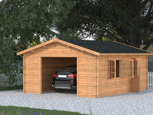Garaaž Roger 23,9 m² ilma autoväravata pruuni puidukaitsega hind ja info | Kuurid ja aiamajad | kaup24.ee