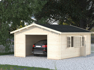 Garaaž Roger 23,9 m² ilma autoväravata valkja puidukaitsega hind ja info | Kuurid ja aiamajad | kaup24.ee