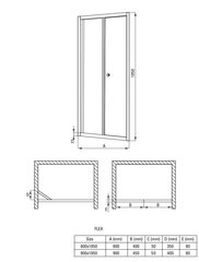 Sulankstomos dušo durys Deante Flex, 80 cm, Chrome цена и информация | Душевые двери и стены | kaup24.ee