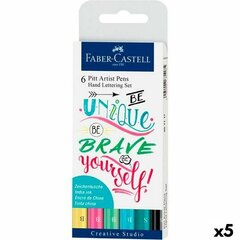 Viltpliiatsite komplekt Faber-Castell Pitt Artist Märki Kalligraafia Kook 5 Ühikut hind ja info | Kunstitarbed, voolimise tarvikud | kaup24.ee