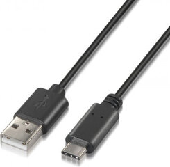 Кабель USB A 2.0 — USB C Aisens A107-0051 Чёрный 1 m цена и информация | Кабели и провода | kaup24.ee