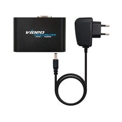 Адаптер VGA—HDMI с аудио NANOCABLE 10.16.2101-BK, чёрный цена и информация | Адаптеры и USB-hub | kaup24.ee