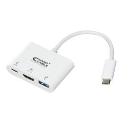 Адаптер USB C—HDMI NANOCABLE 10.16.4302 Full HD (15 cм), белый цена и информация | Адаптер Aten Video Splitter 2 port 450MHz | kaup24.ee