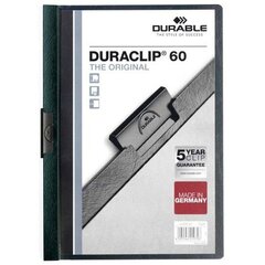 Папка-портфолио Durable Duraclip 60, прозрачная A4 25 шт., темно-зеленая цена и информация | Канцелярские товары | kaup24.ee