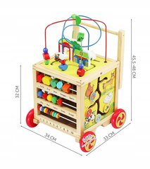 Деревянная ходунка с развивающими игрушками цена и информация | Развивающие игрушки | kaup24.ee