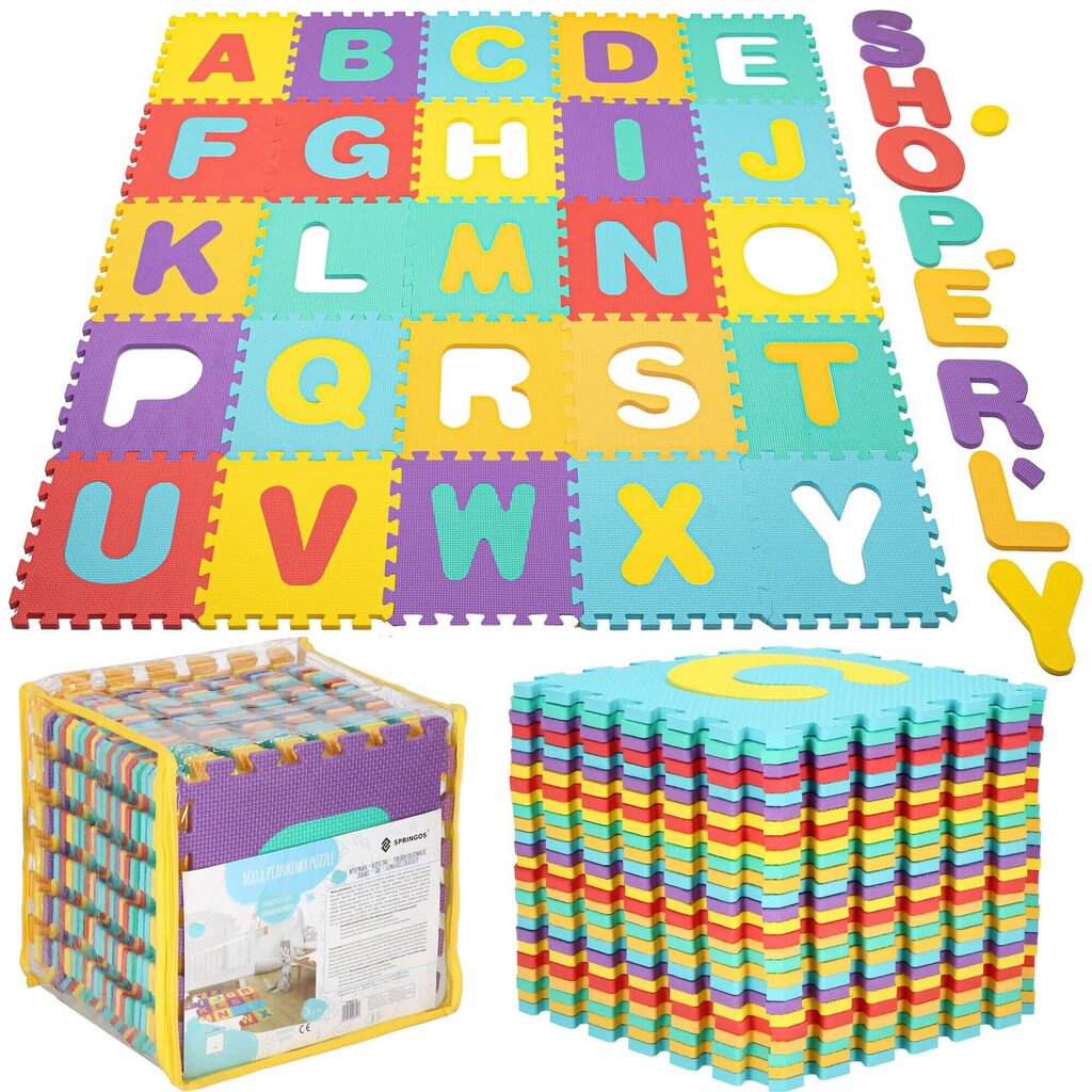 Laste vahtplastist puslematt koos kirjadega Springos 170x150cm, 61 o. hind ja info | Tegelustekid | kaup24.ee