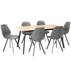 Набор столовой мебели HELENA 1 с 6 стульями (20062) МДФ, шпон дуб, металлические ножки цена и информация | Комплекты мебели для столовой | kaup24.ee