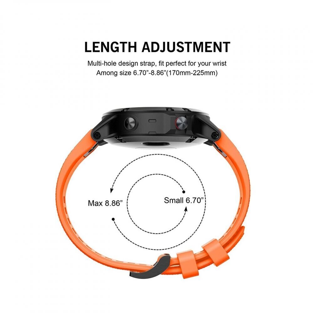 Tech Protect Iconband Garmin Fenix 3 / 5X / 3HR / 5X PLUS / 6X / 6X PRO / 7X (26mm), oranž цена и информация | Nutikellade ja nutivõrude tarvikud | kaup24.ee