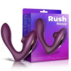 Rush Nova vibraator ja kliitori stimulaator, 2 sõltumatut mootorit, USB, Silikoon цена и информация | Вибраторы | kaup24.ee