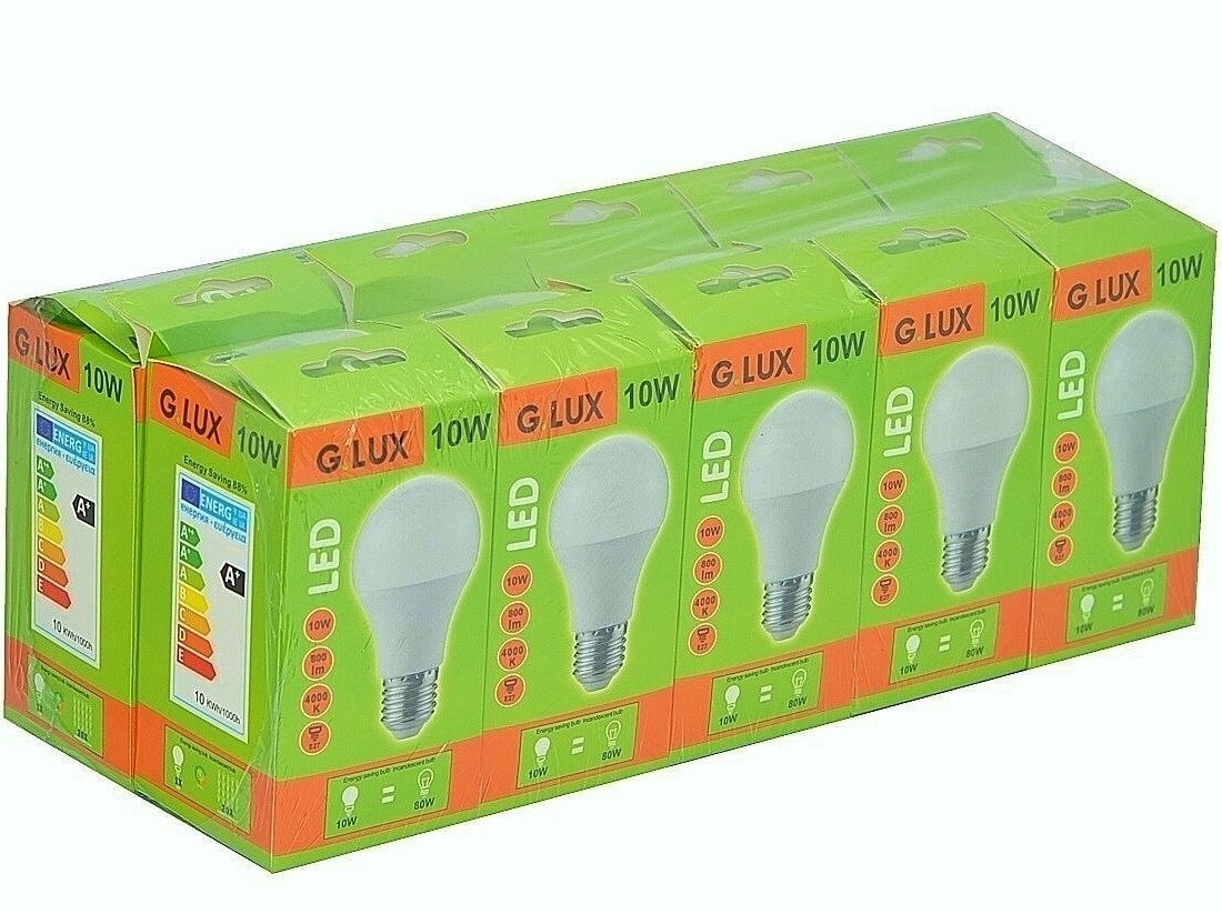 LED pirnid G.LUX GR-LED-A60-P-10W 3000K, 10 tk pakis hind ja info | Lambipirnid, lambid | kaup24.ee