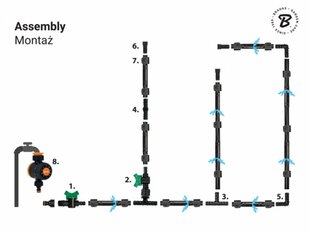 Tilk-kastmiskomplekt Bradas WATER FLOW DRIP koos voolikuga, 50 m hind ja info | Kastekannud, voolikud, niisutus | kaup24.ee