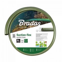 Voolik Bradas Suction-FLEX koos terasest spiraaliga, 38 mm, 6 m, roheline hind ja info | Kastekannud, voolikud, niisutus | kaup24.ee