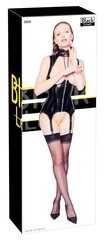 Виниловый корсет Black Level с открытой грудью, черный, XL цена и информация | Сексуальное женское белье | kaup24.ee