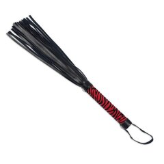 Nahast flogger Must ja punane hind ja info | BDSM ja fetish | kaup24.ee