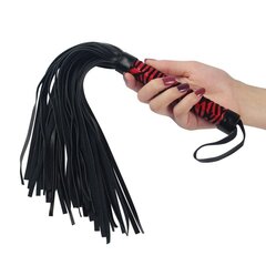 Nahast flogger Must ja punane цена и информация | БДСМ и фетиш | kaup24.ee