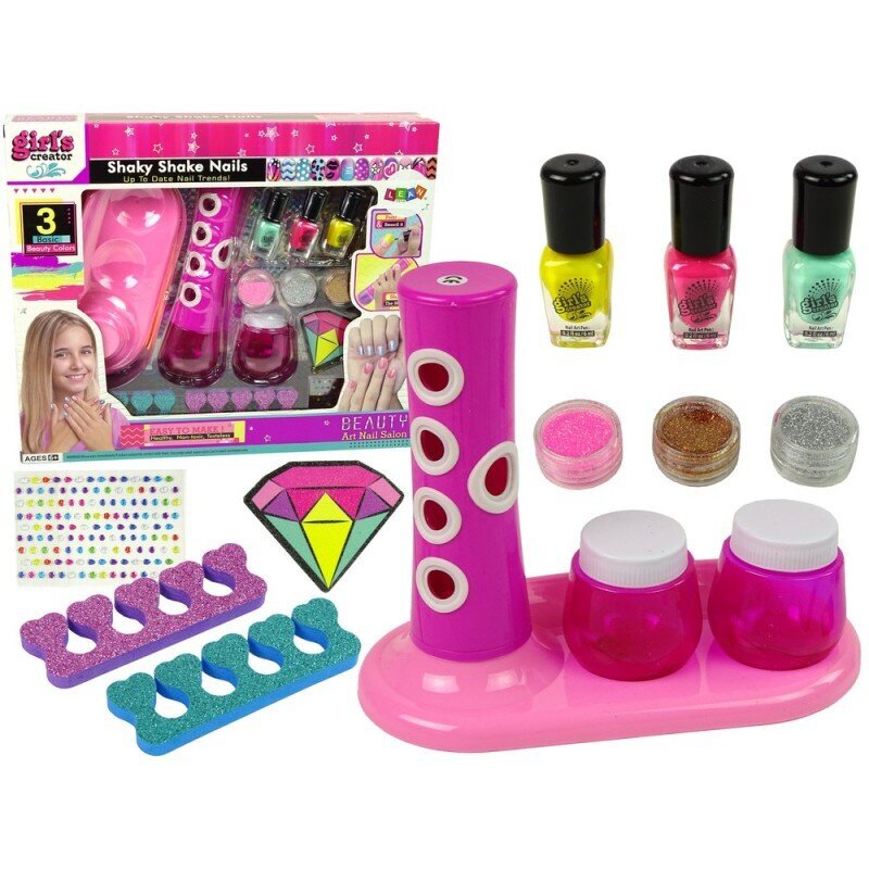 Nail Painting Set Nail Glitter Dispenser Nail Lacquer Stickers hind ja info | Tüdrukute mänguasjad | kaup24.ee