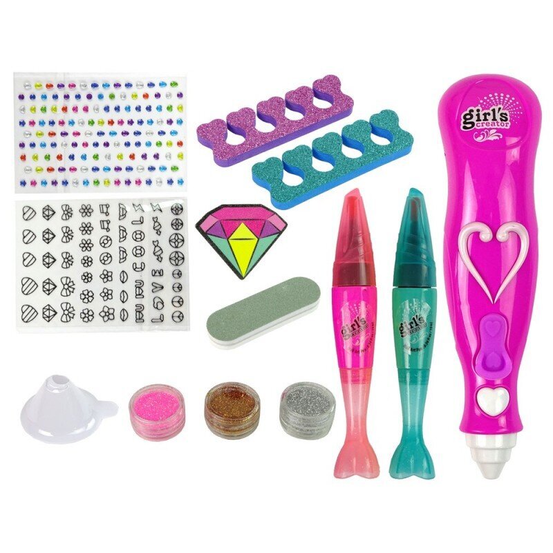 Nail Painting Set Nail Pens Glitter Dispenser Diamonds hind ja info | Tüdrukute mänguasjad | kaup24.ee