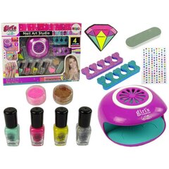 Детский набор лаков для ногтей Leantoys Hairdryer Diamonds Glitter цена и информация | Игрушки для девочек | kaup24.ee