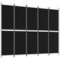 vidaXL 5 paneeliga ruumijagaja, must, 250x200 cm, kangas цена и информация | Sirmid ja vaheseinad | kaup24.ee