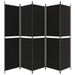vidaXL 5 paneeliga ruumijagaja, must, 250x200 cm, kangas цена и информация | Sirmid ja vaheseinad | kaup24.ee